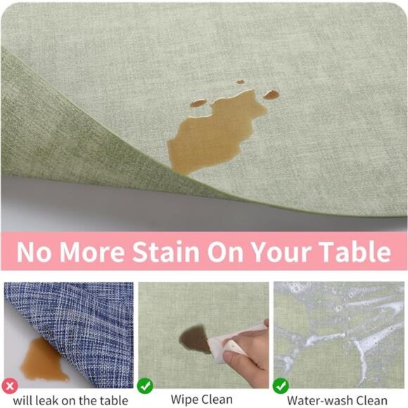 Faux Leather Placemats Set of 6 - Waterproof - Wipe Clean - Heat Resistant - Picture 4 of 7